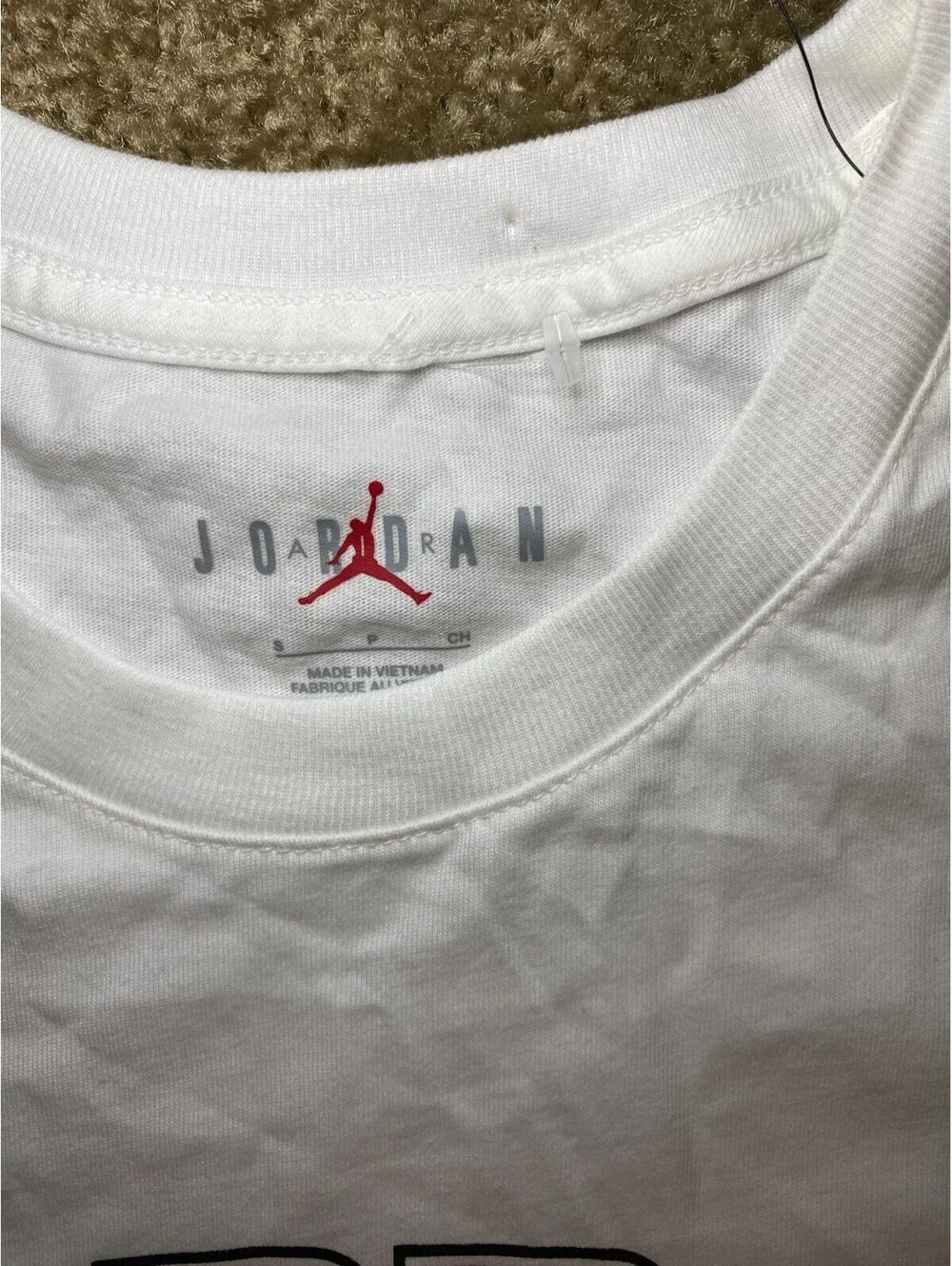 Air Jordan T Shirt Mens Small White Cotton Jumpman Graphic Crew Neck Performance
